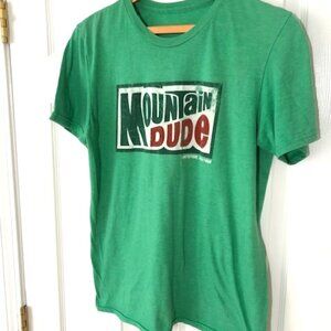 Mountain Dude (Whitefish, Montana) Green Graphic T-Shirt Funny Parody Tee